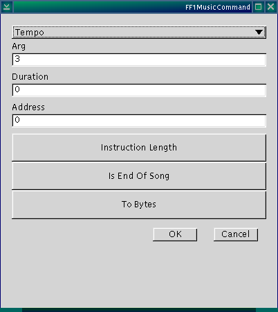 A screenshot of the raw command edit dialog